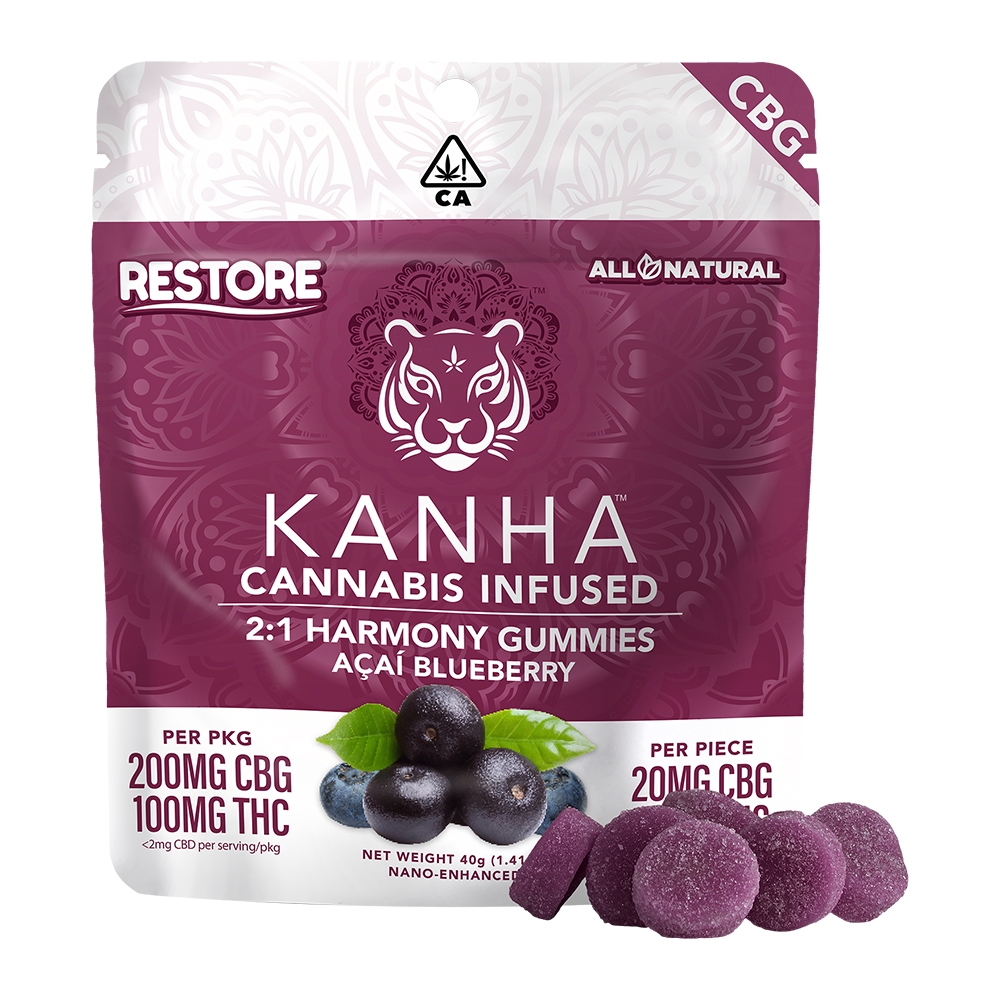 Harmony Restore 2:1 Acai Blueberry [10pk] (200mg CBG /100mg THC)