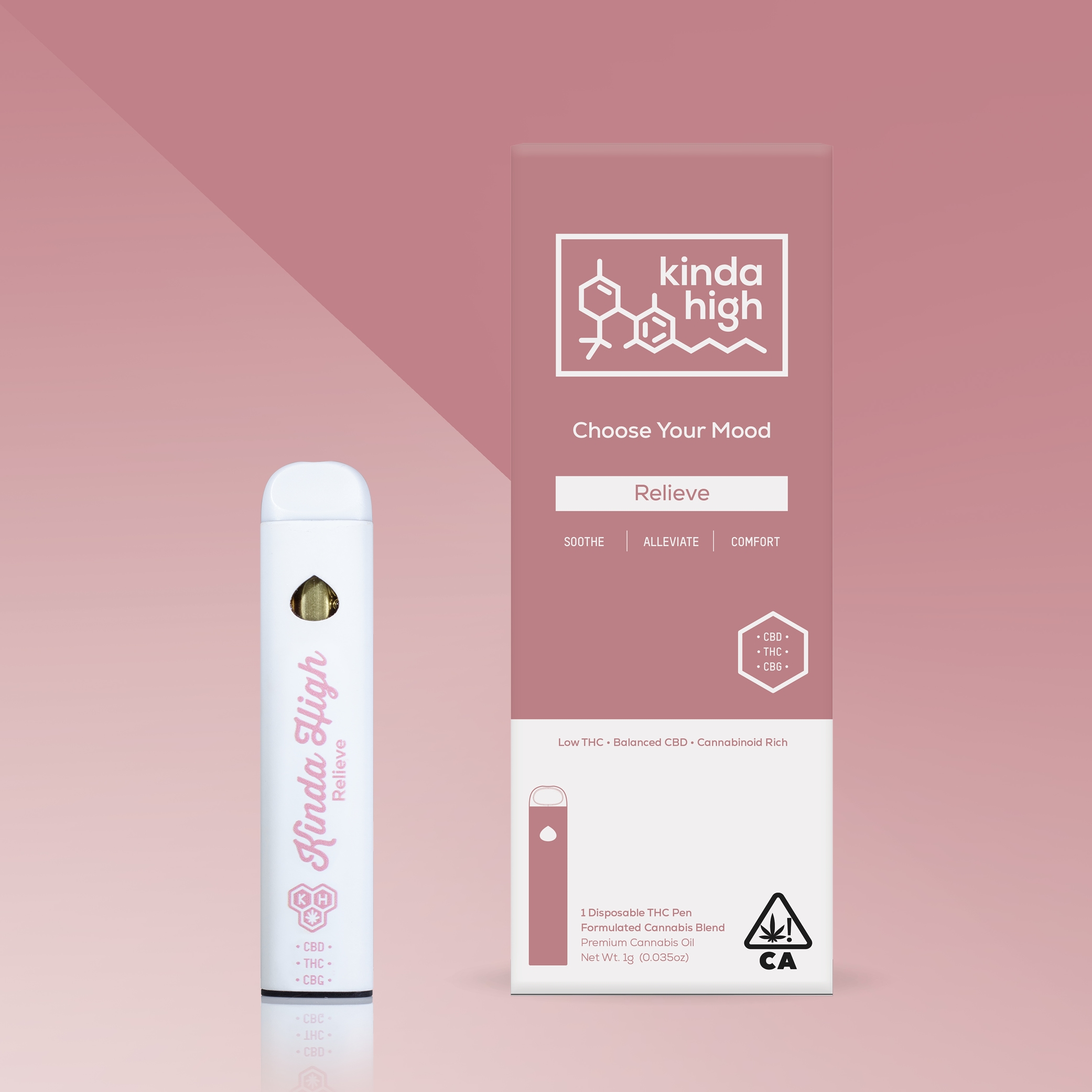 Kinda High™ - Relieve CBD/THC/CBG - Rechargeable All-In-One