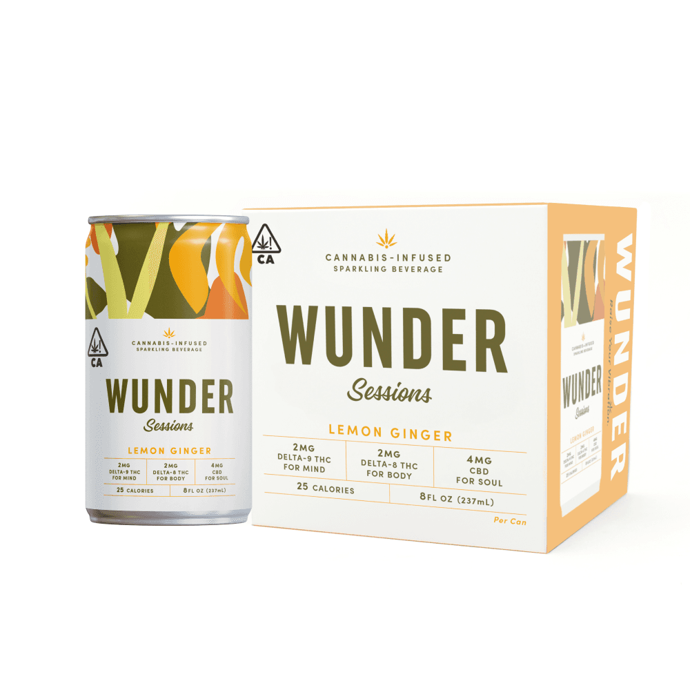 Sessions Lemon Ginger 4pk (2mg THC/2mg Delta-8/4mg CBD per can)