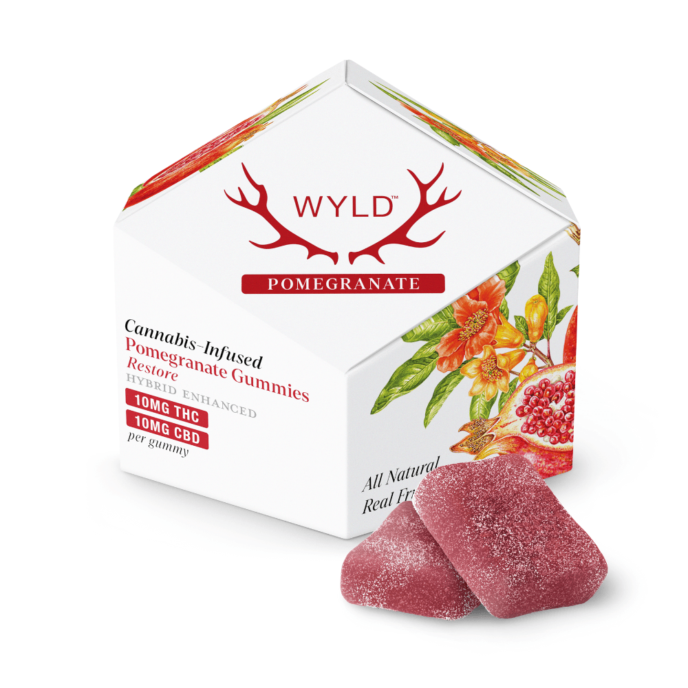 Pomegranate 1:1 CBD + Hybrid Enhanced Gummies | 100mg THC:100mg CBD