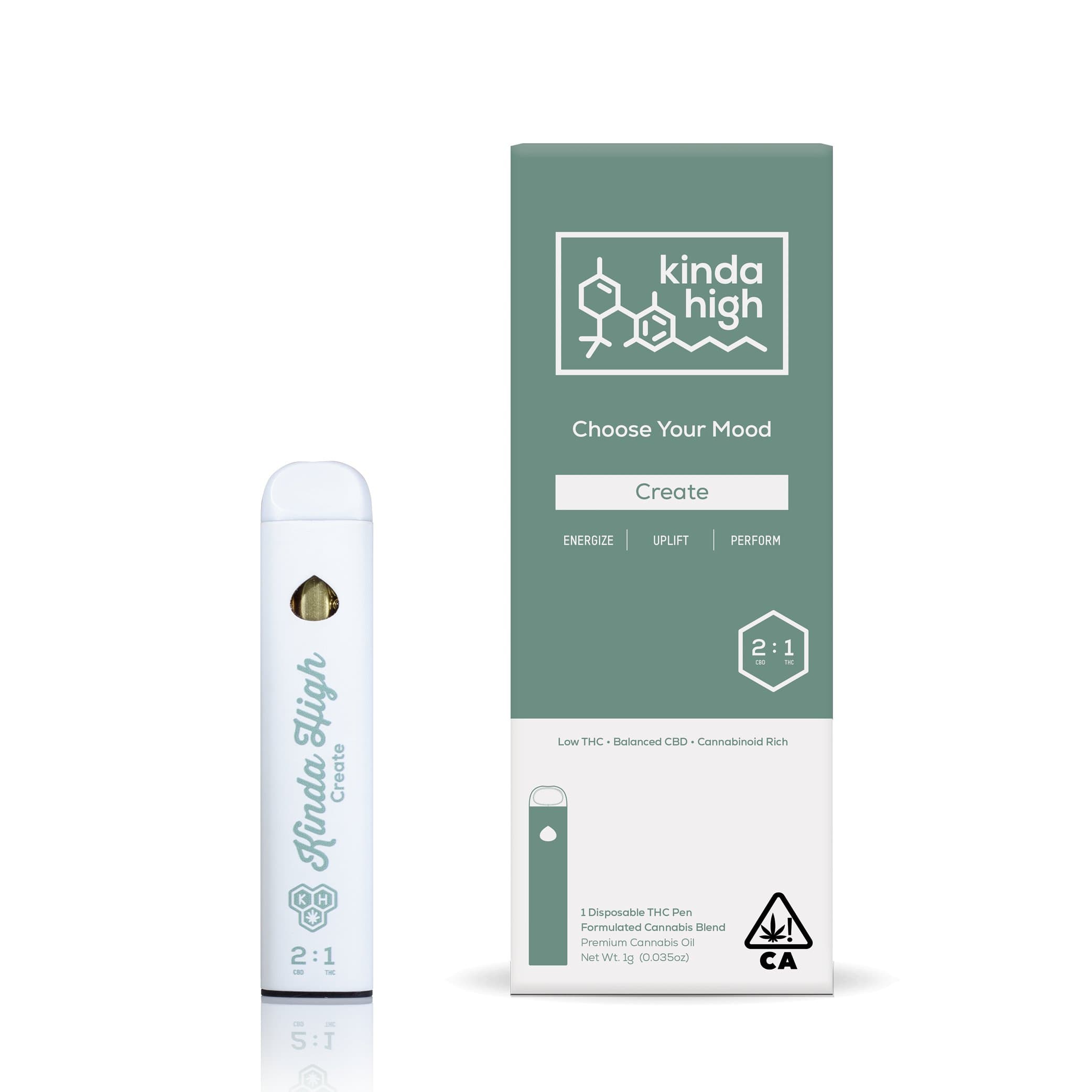 Kinda High™ - Create 2:1 CBD/THC - Rechargeable All-In-One [1000mg]