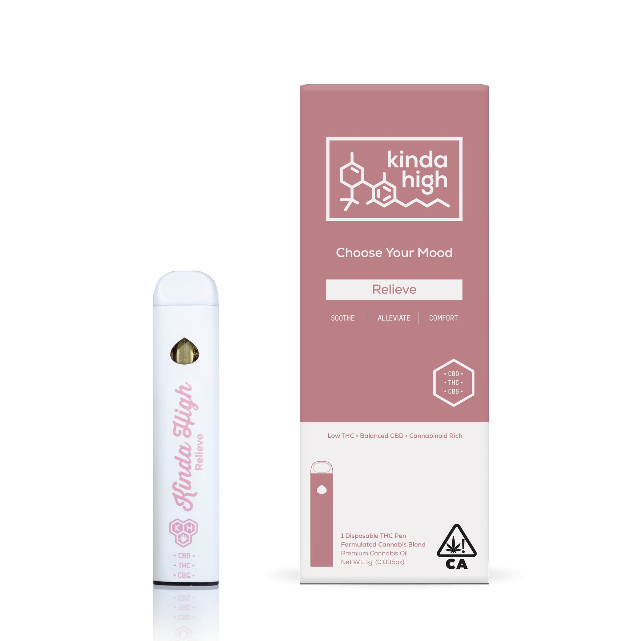 Kinda High™ - Relieve CBD/THC/CBG - Rechargeable All-In-One