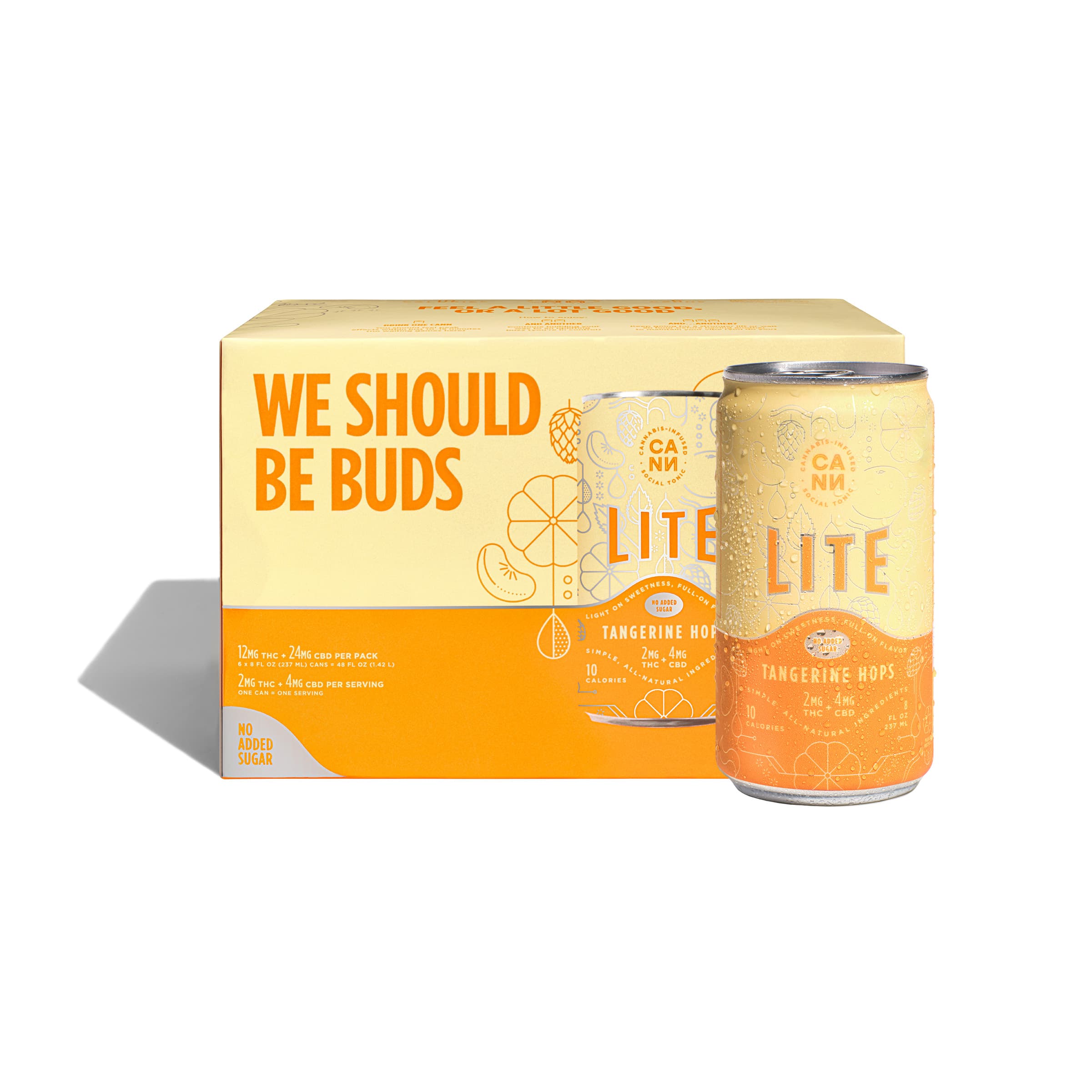 Tangerine Hops Lite 6pk (2mg THC, 4mg CBD per can)