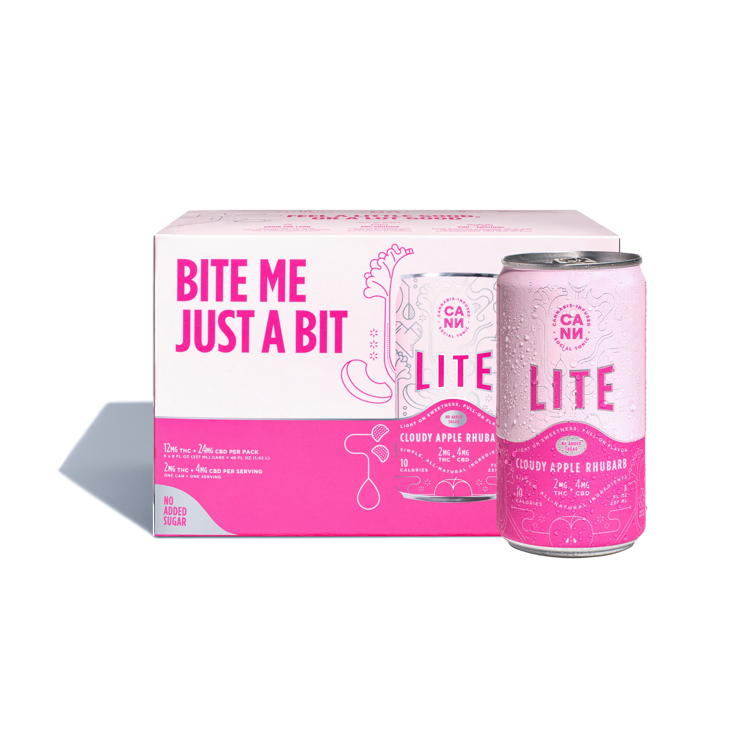 Cloudy Apple Rhubarb Lite 6pk (2mg THC, 4mg CBD per can)
