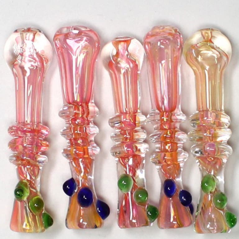Triple Rim Spoon Pipe - Pink [4.25in]