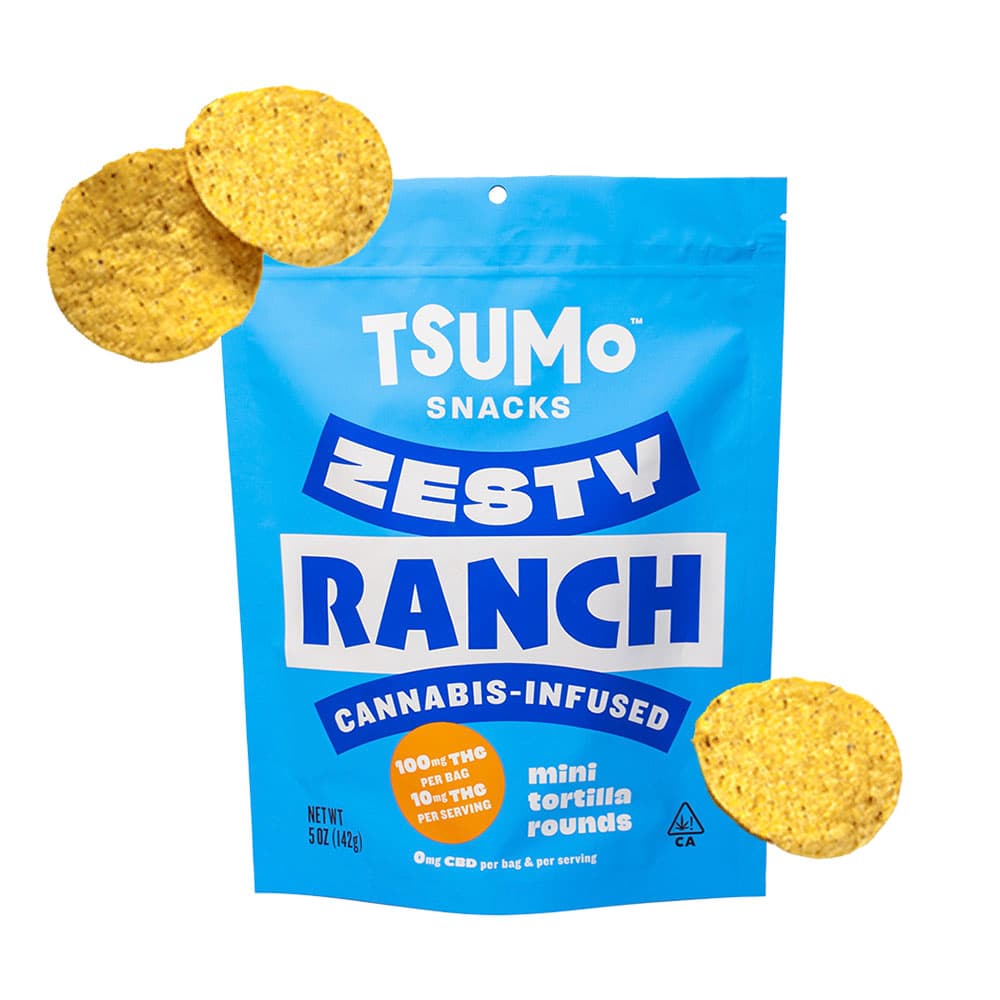 TSUMo Snacks - Zesty Ranch - Mini Tortilla Rounds - Multiserve (100mg)