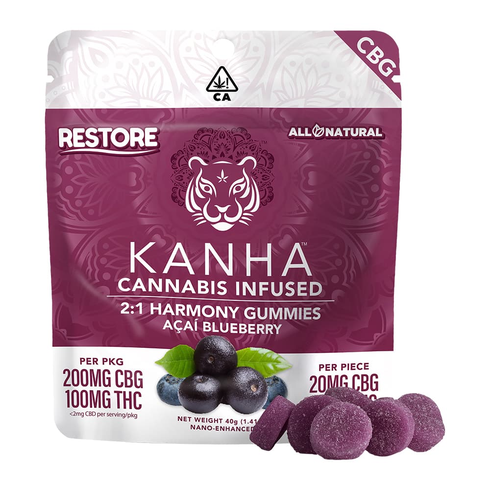 Harmony Restore 2:1 Acai Blueberry [10pk] (200mg CBG /100mg THC)