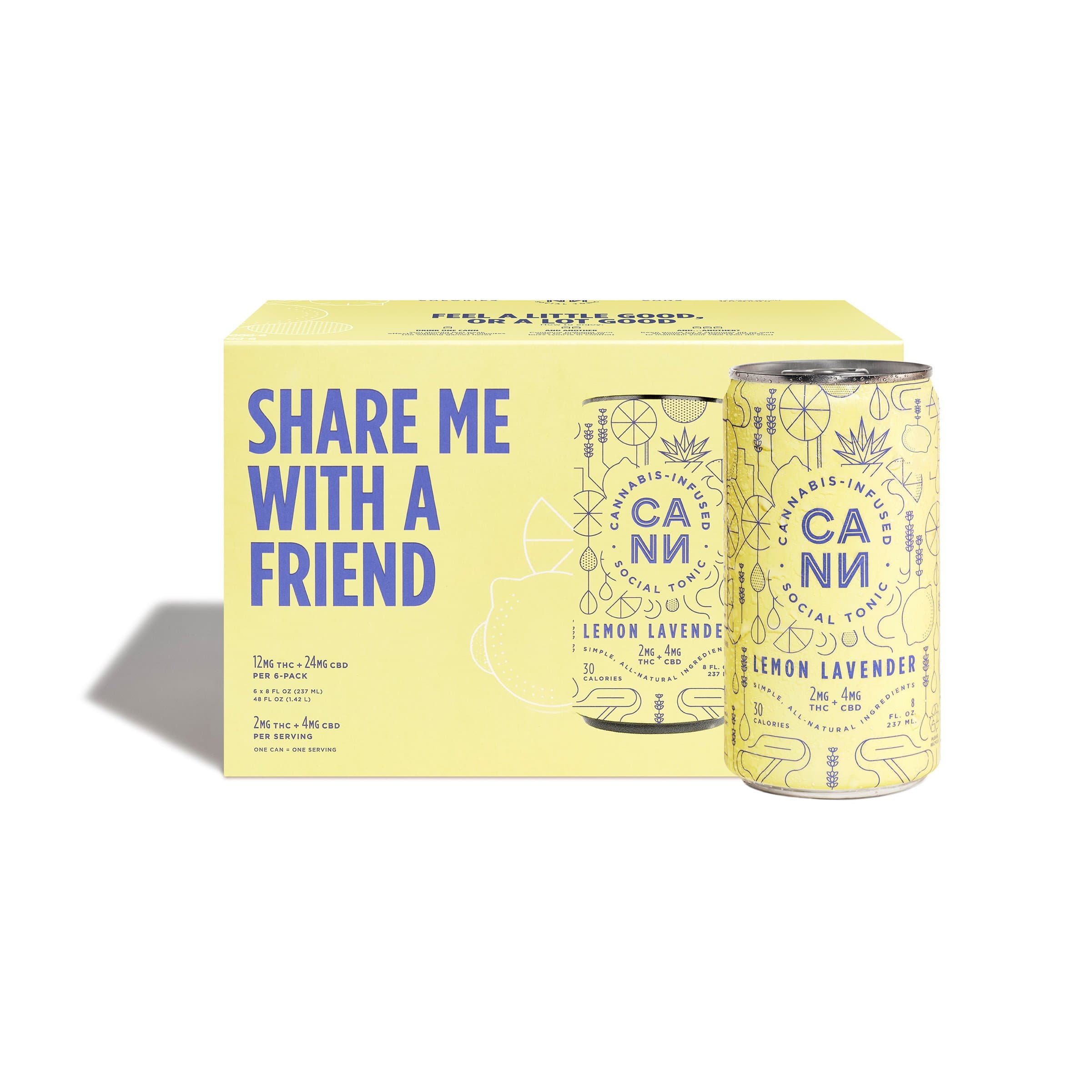 Lemon Lavender 6pk (2mg THC, 4mg CBD per can)