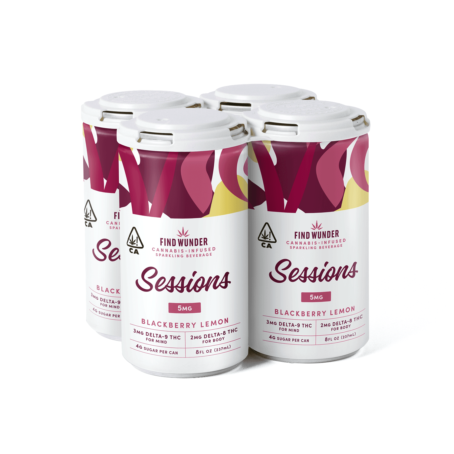 Sessions Blackberry Lemon 4pk (2mg THC/2mg Delta-8/4mg CBD per can)