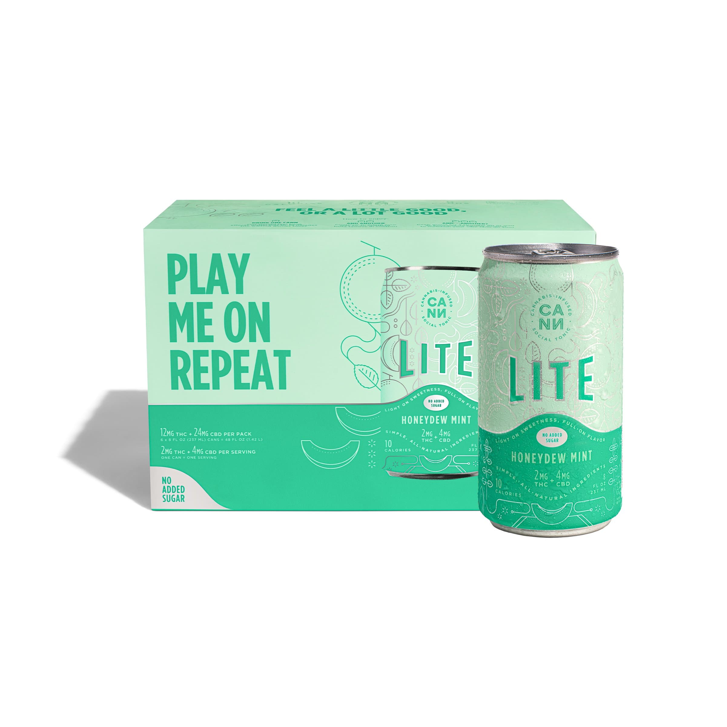 Honeydew Mint Lite 6pk (2mg THC, 4mg CBD per can)