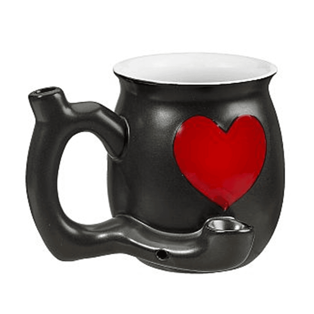 LuvBuds Red Heart Wake and Bake Pipe Mug